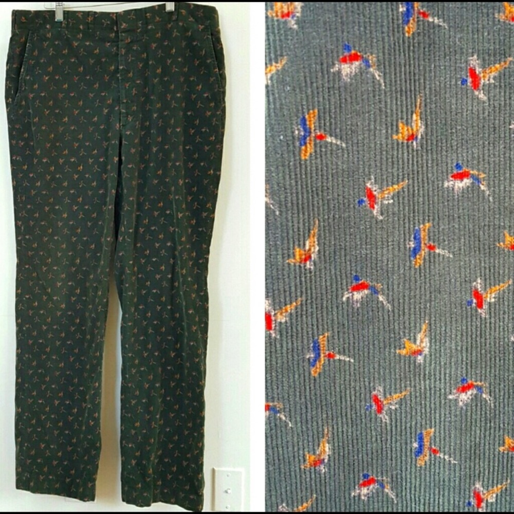 Vtg parrot corduroy